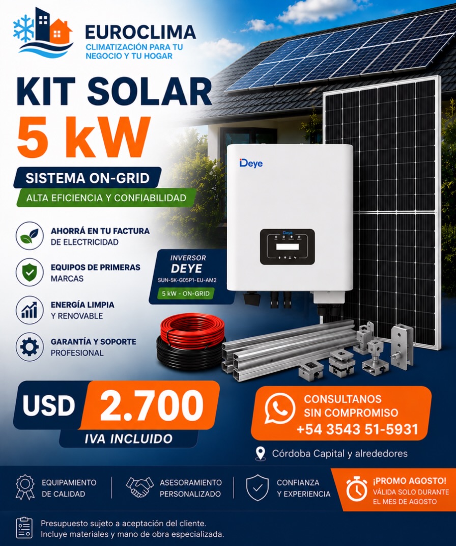 Kit solar On-Grid de EuroClima, 5 kW